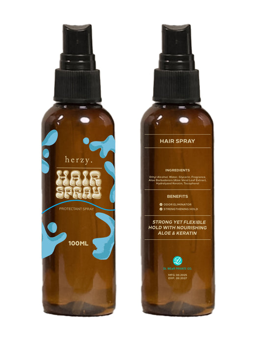 Herzy Hair Spray – Lightweight Hold with Nourishing Aloe & Keratin | 100ml
