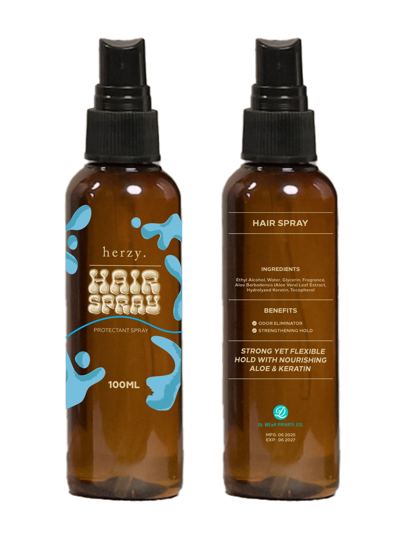 Herzy Hair Spray – Lightweight Hold with Nourishing Aloe & Keratin | 100ml